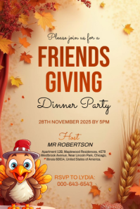 Maximalist Thanksgiving Dinner Invitation Template Poster