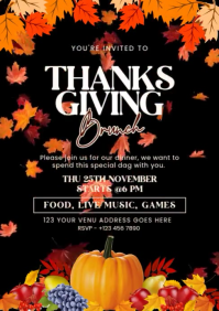 Maximalist Thanksgiving Dinner Party  A4 template