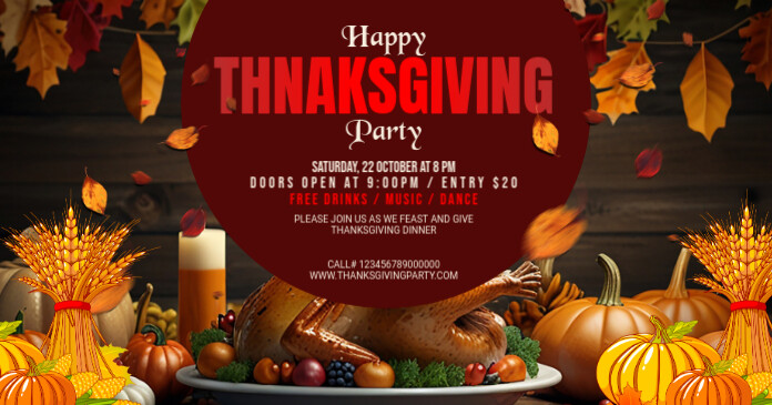 Maximalist Thanksgiving Facebook Share Image Facebook Shared Image template