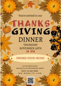 Maximalist Thanksgiving Flyer A1 template