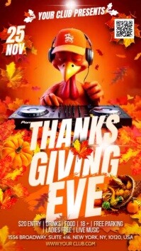 红色 Thanksgiving Event Instagram Story Template