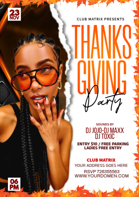 Maximalist Thanksgiving Party  A4 template