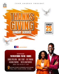 Branco Thanksgiving Sunday Service Instagram Portrait Template