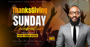 Maximalist Thanksgiving Sunday Service Facebook Event Cover template