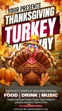Maximalist  Thanksgiving Turkey Giveaway Instagram Story Instagram-verhaal template