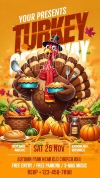 Maximalist Thanksgiving Turkey Giveaway Instagram Story template