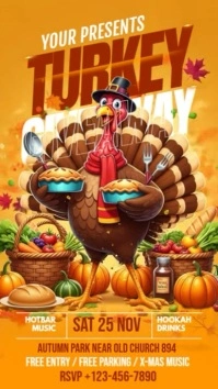 Maximalist Thanksgiving Turkey Giveaway Instagram Story template