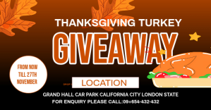 Maximalist Thanksgiving Turkey Giveaway Template Facebook Ad