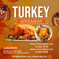 Maximalist Thanksgiving Turkey Giveaway Template Instagram Post