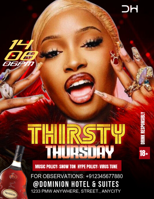 Maximalist Thirsty Thursday  Flyer (us Letter) Pamflet (VSA Brief) template