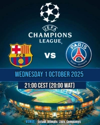 Maximalist This Image Is A Poster Or Flyer Template Advertising A Uefa Champions League Match. Insta Instagram Portrait