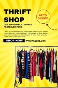 Maximalist Thrift Shop Promotion Template Design Pinterest Graphic