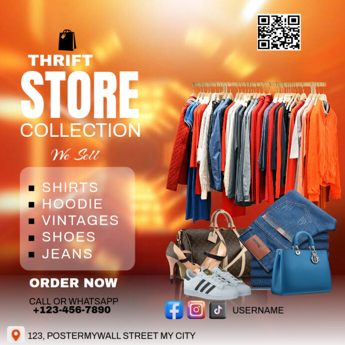 Maximalist Thrift Store Flyers Template Instagram Post | PosterMyWall