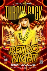 Maximalist Throwback Party Banner 4' × 6' template