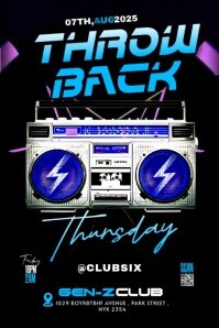 Maximalist Throwback Party Poster template