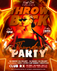 Maximalist Throwback Thursdays Night Party Flyer Instagram Portrait template