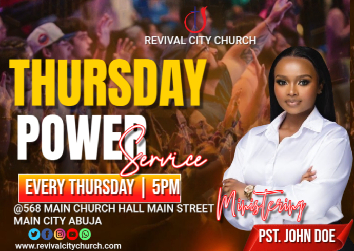 Maximalist Thursday Power Service Postcard Template | PosterMyWall