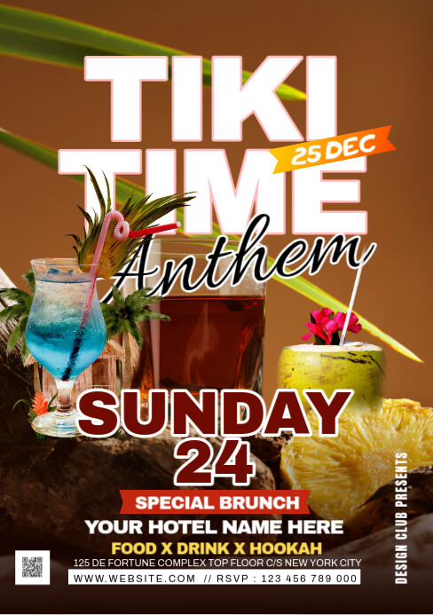 Maximalist Tiki Bar A5 template