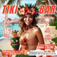 Maximalist Tiki Bar Hawaiian Square (1:1) 方形(1:1) template