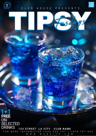 Maximalist Tipsy Tuesdays A4 template