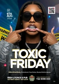 Maximalist Toxic Friday Party Video Ad A4 template