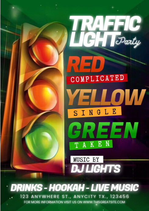 Maximalist Traffic Light Party A4 template