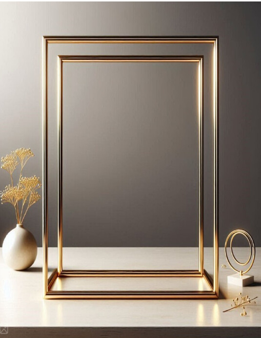 Maximalist Transparent Golden Frame For Wedding And Text Flyer (us ...