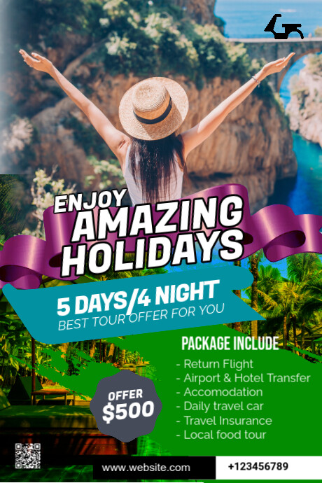 Maximalist Travel Flyer Template Tumblr Graphic