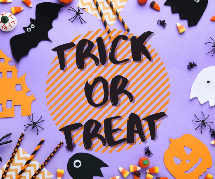 Maximalist Trick Or Treat Medium Rectangle Template | PosterMyWall