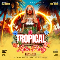 Maximalist Tropical Latin Party Flyer Instagram Post template