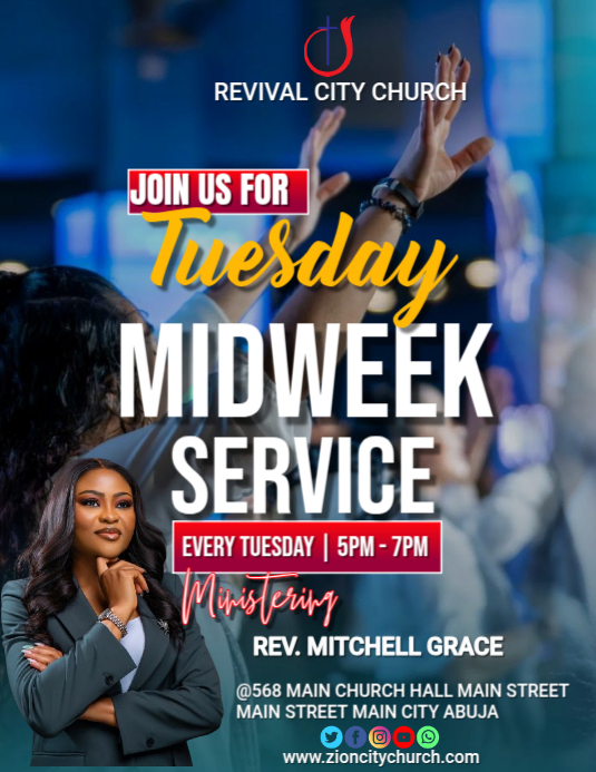 Maximalist Tuesday Midweek Service Flyer (us Letter) Template ...