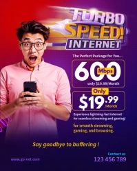 Maximalist Turbo Speed Internet Provider Services  Instagram Portrait template