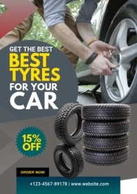 Maximalist Tyre Shop Ad Template A5