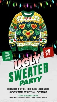 Maximalist Ugly Sweater Party Digital Display Digital Display (9:16) template