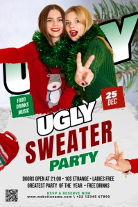Maximalist Ugly Sweater Party Pinterest Graphic template