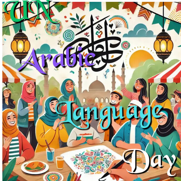Maximalist Un Arabic Language Day  Instagram Post template