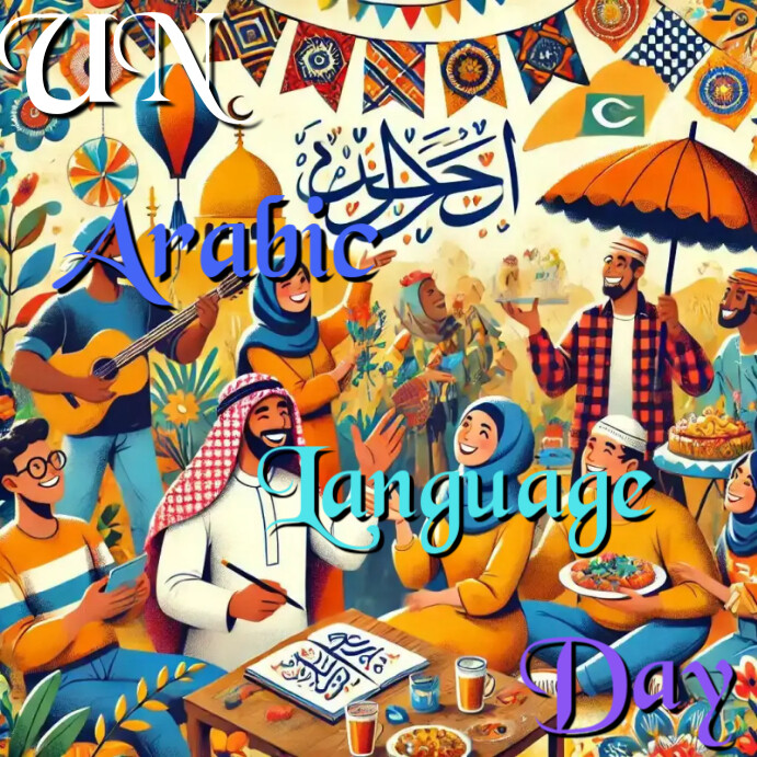 Maximalist Un Arabic Language Day Instagram Post Template | PosterMyWall