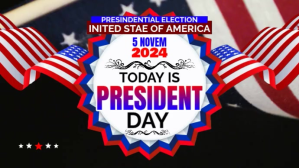 黑色 Presidential Election Announcement Digitalt display Template