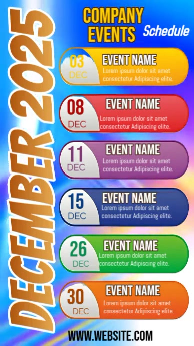 Maximalist Upcoming Events Schedule Video  Instagram Story template