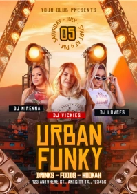 Maximalist Urban Funky Night Party A4 template