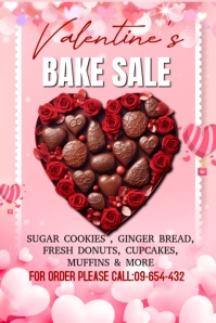 Maximalist Valentine's Bake Sale Banner 4' × 6' template