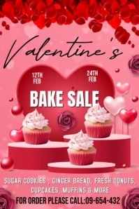 Maximalist Valentine's Bake Sale Banner 4' × 6' template