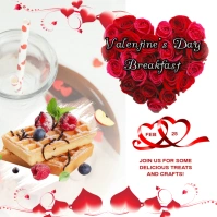 Maximalist Valentine's Day Breakfast  Instagram Post template