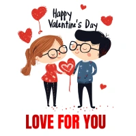 Maximalist Valentine's Day Couple Logo template