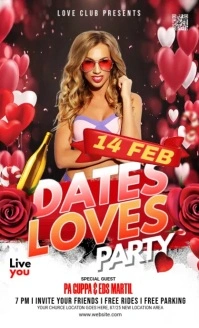 Maximalist Valentine's Day Night Party Flyer  Us Legal template