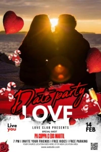 Maximalist Valentine's Day Night Party Poster Poster โปสเตอร์ template