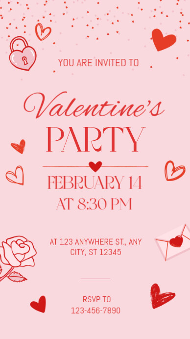Maximalist Valentine's Day Party Invitation Instagram Story Template Maximalist Valentine's Day Party Invitation Instagram Story Template
