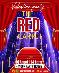 Maximalist Valentine's Party Red Carpet  Instagram Portrait template