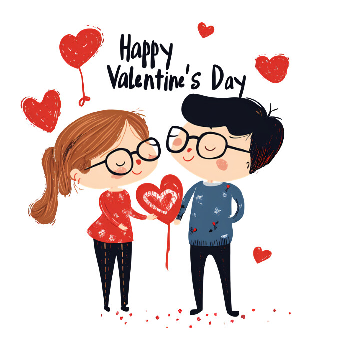Maximalist Valentine's Day Card Logo Logotyp template