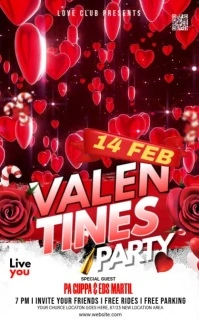 Maximalist Valentine's Day Night Party Flyer Us Legal template